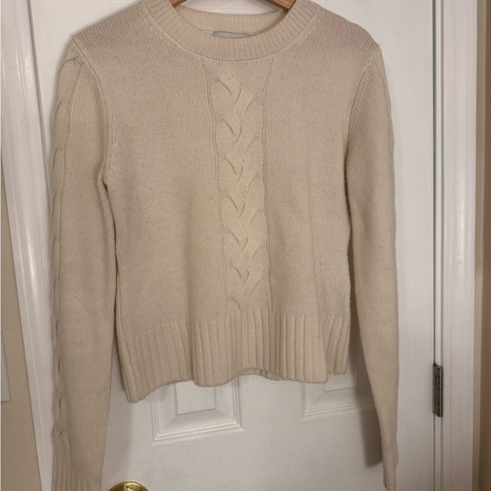 Reformation Dawson Cream Cable Knit Sweater